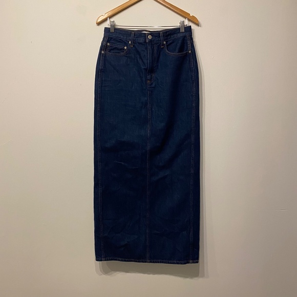 Aritzia Denim Forum The '90s Pencil Maxi Retro Jean Skirt Size 28 - Picture 2 of 9